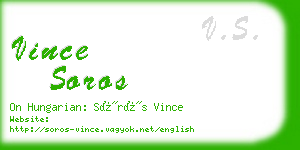 vince soros business card